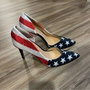 INC American Flag Red White and Blue Heels